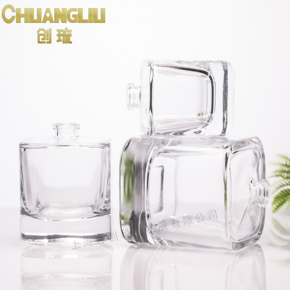 上海工厂直销现货圆角四方瓶 100ml卡口加厚香水玻璃瓶