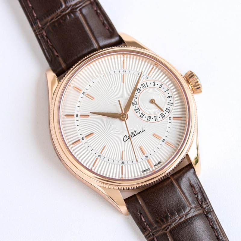 Foreign Trade Cellini Calendar-Type Dual-Time Series Men's Mechanical Watch Fully Automatic Sapphire Crystal Cross-Border Foreign Trade Cellini Calendar-Type Dual-Time Series Men's Mechanical Watch Fully Automatic Sapphire Crystal Cross-Border