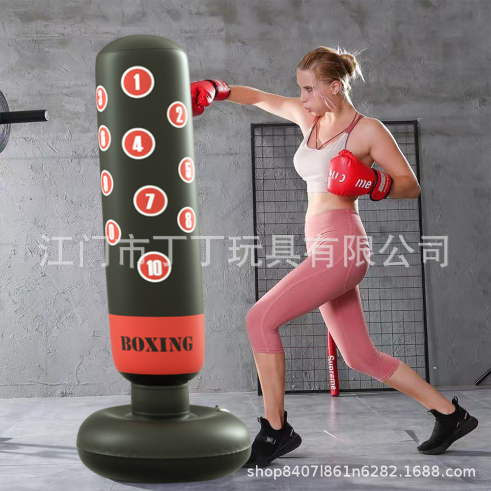 Factory Direct Sales Inflatable Kidsren's Boxing Column New Pvc Strike Sandbag Adult Vent Column Training Product Cross-Border