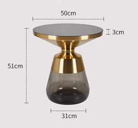Champagne gold+smoke gray+black glass board (trumpet)