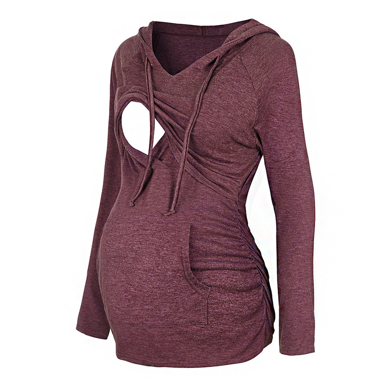 European and American 2021 AliExpress Amazon wish Pregnant Women Hooded Sports Lactation Long Sleeve Top European and American 2021 AliExpress Amazon wish Pregnant Women Hooded Sports Lactation Long Sleeve Top