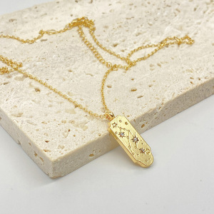 Collar Moneda del Horóscopo, 12 Signos, Bañado en Oro image 19