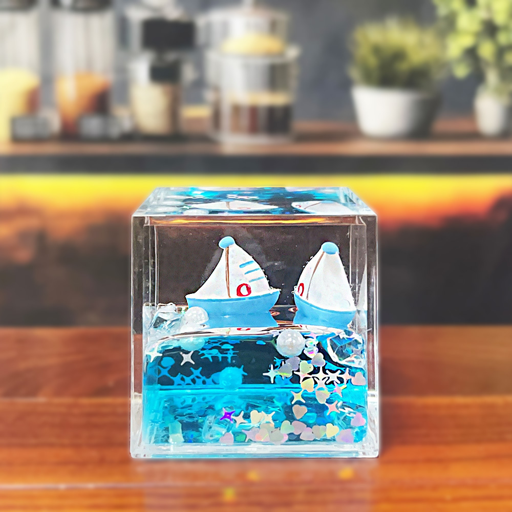 Adornos cuadrados en el aceite-velero de doble deriva