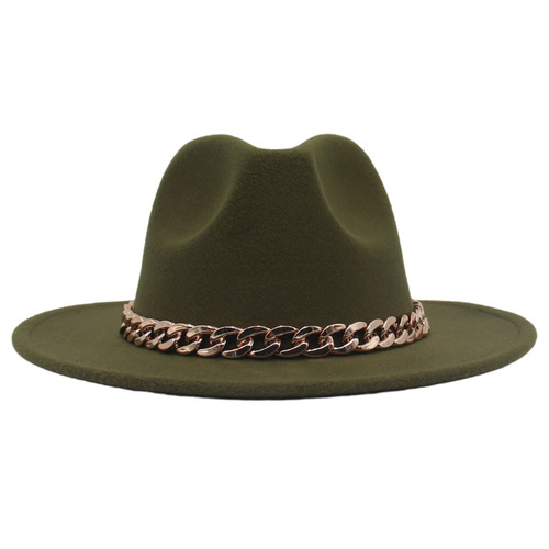 New cross-border best-selling acrylic chain hats for men and women, multi-color stage hats, felt hats, jazz hats, hats