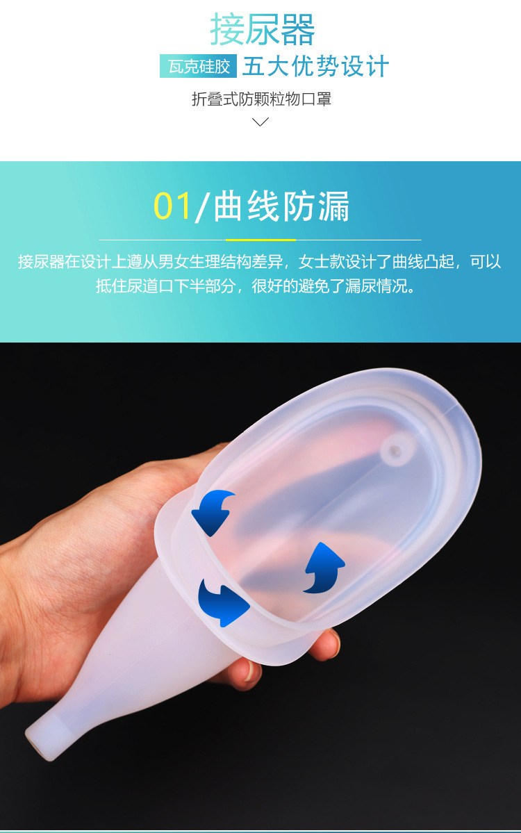 Medical Silicone Urinal Device for Bedridden Elderly, Unisex Urine Collection Bag for Men and Women