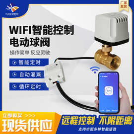 无线远程遥控WiFi智能开关220v常闭水阀铜阀门管道控制阀电动球阀