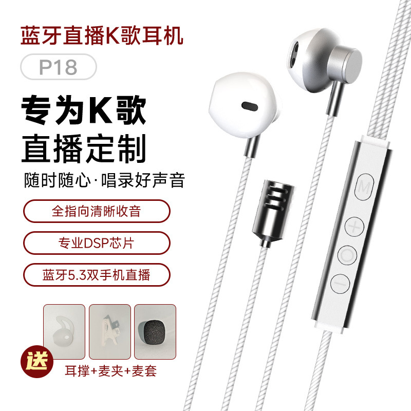 P18K Singing Sound Card Headphones Type-C Digital In-Ear Monitor Earphones for Tiktok and Kuaishou Live Streaming, Factory Direct