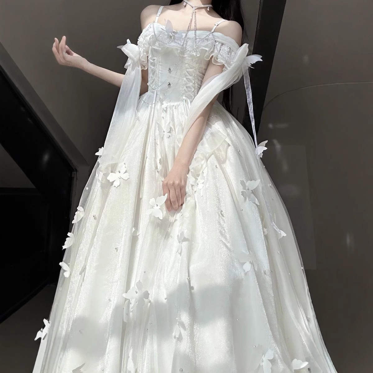 New Adult Ceremony Birthday Evening Dress Lolita dress Women's New Three-dimensional Butterfly Sweet Elegant Princess Dress