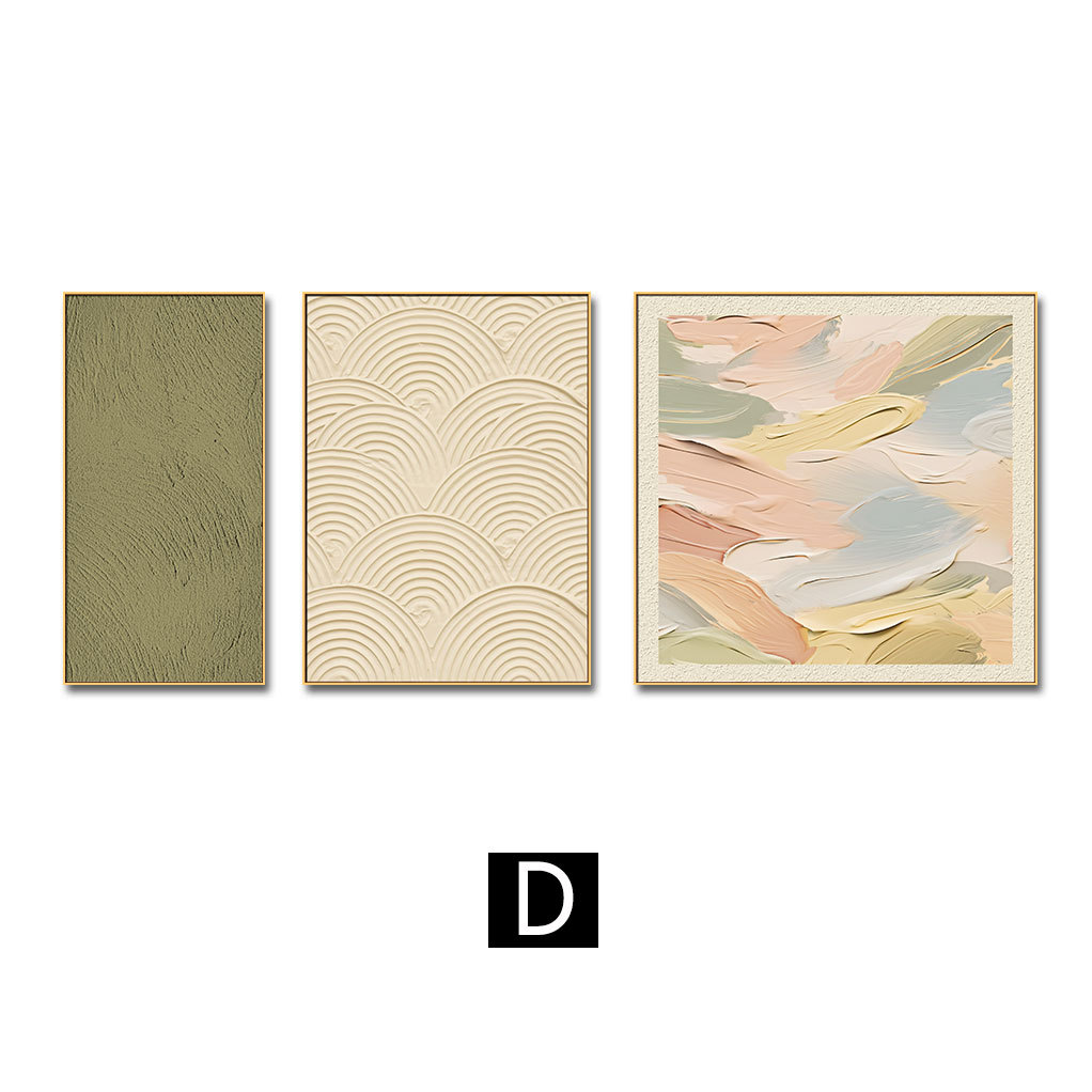 Sala de estar Sofá Fondo pared Pintura decorativa Pintura triple Colgante Pintura de diamantes estrella de cuero Estilo crema Pintura abstracta