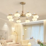 Японская кремовая светодиодная современная люстра, креативная лампа для гостиной, защита глаз