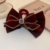 Brand fashionable shiffon cloth, hairgrip with bow, advanced crab pin, hair accessory, light luxury style, high-quality style