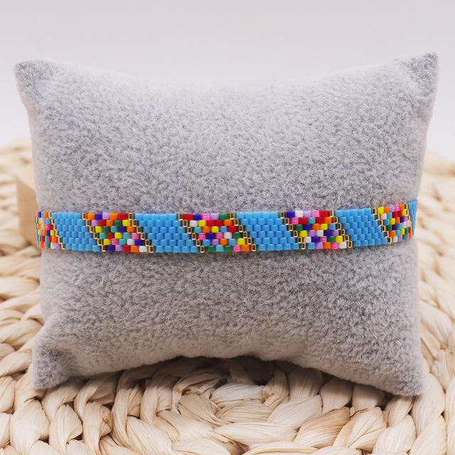 Bohemian Style Macaron Color Simple Geometric Miyuki Bracelet Women's Hand-woven Adjustable Bracelet display picture 4