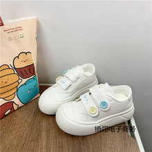 魔术贴亚文化宅萌系休闲厚底帆布鞋厚底圆头百搭板鞋代发远波