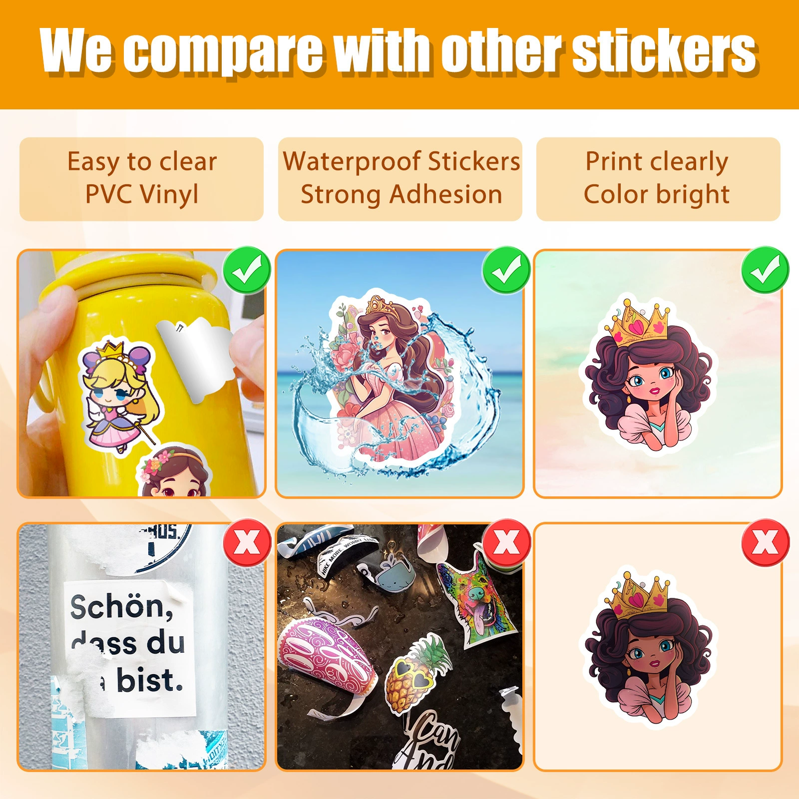 Cartoon skirt, stickers for princess for kindergarten, toy, sticker, graffiti