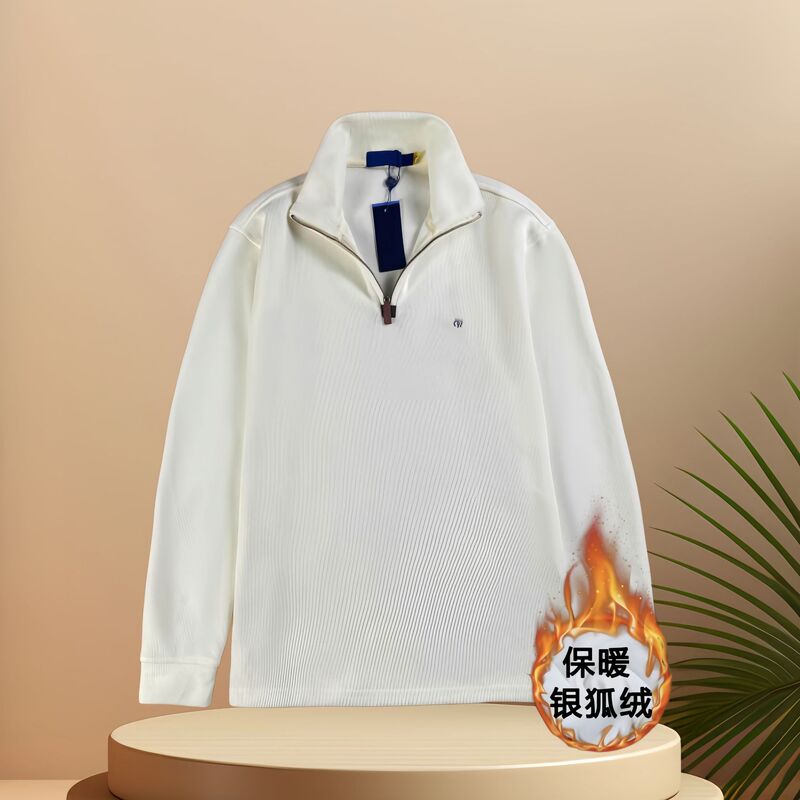 Cross-Border Plus-Size High-Quality Rl Ralph Lauren Logo Turn-Down Collar Loose American Retro Couple Half-Zip Long-Sleeve Sweatshirt