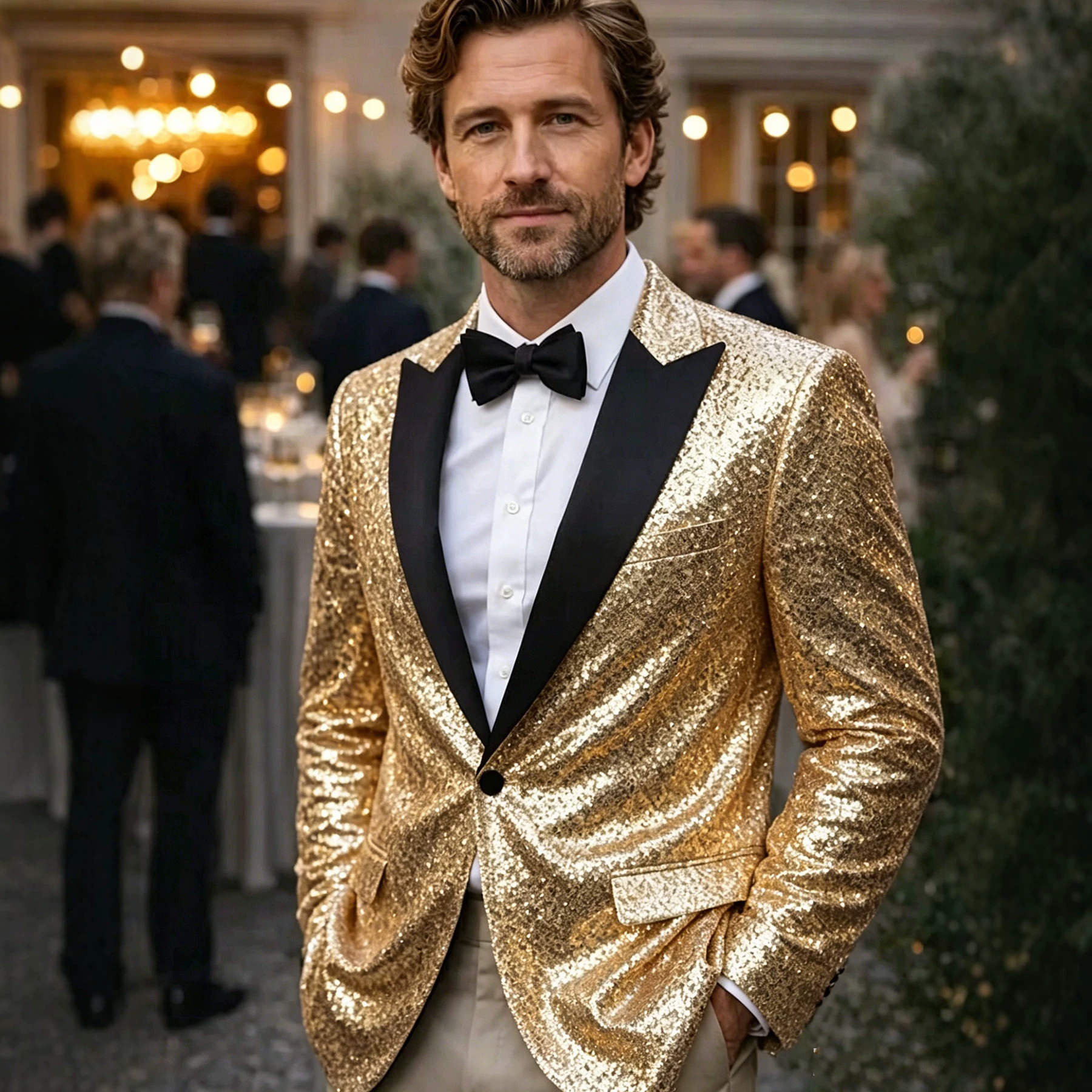 Blazer da uomo con paillettes, giacca da smoking scintillante e luccicante per spettacoli teatrali, discoteca, feste, eventi formali._voghion.com