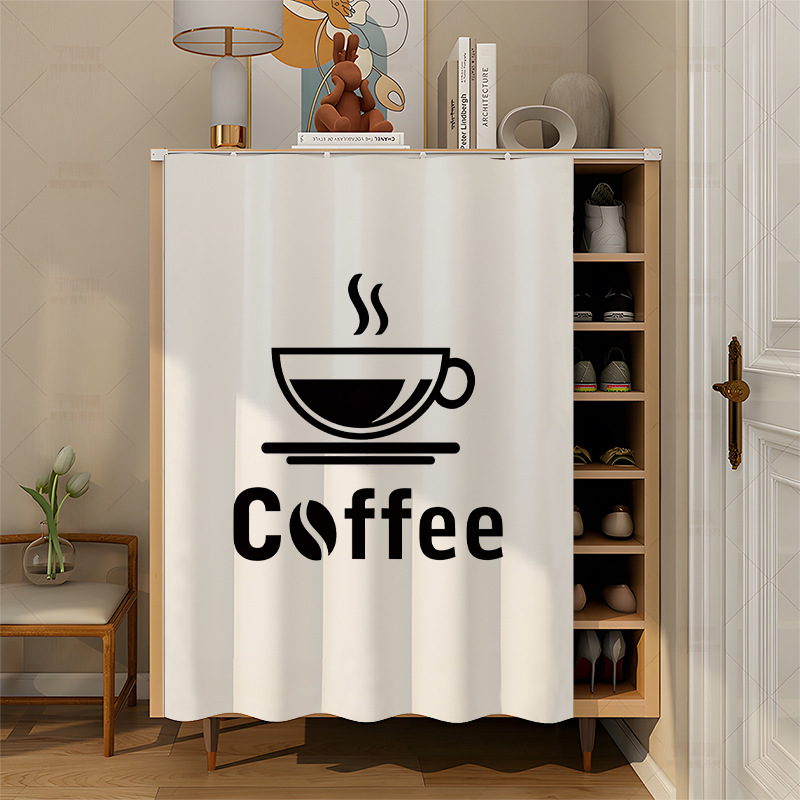 Coffee Shop Washbasin Bathroom Cabinet Shading Curtain Locker Sundries Shading Curtain Kitchen Storage Rack Dust Curtain