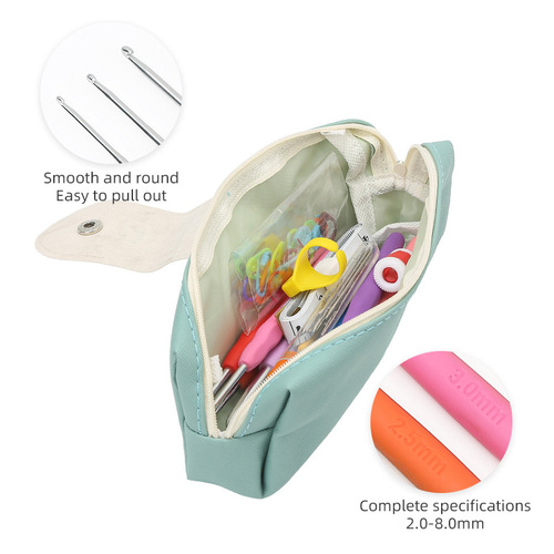 Cross-border hot selling colorful soft handle crochet set handmade DIY knitting tools beginner crochet storage bag set