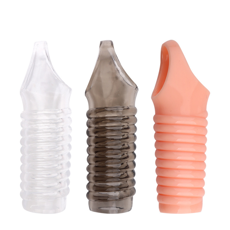 Wolf-Tooth Textured TPE Condom Sleeve, Thickened Delay Design, Transparent Adult Set — detail image 20