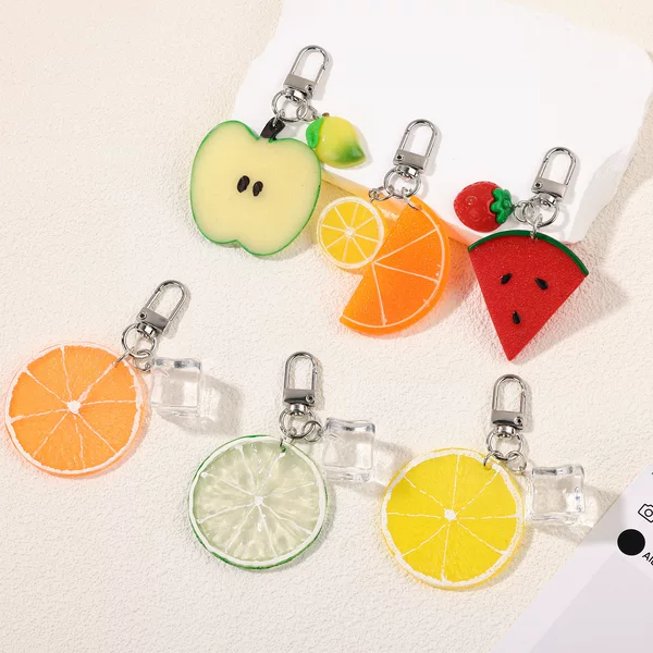 Aliexpress Korean Style Acrylic Sheet Fruit Keychain Summer Large Size Personalized Bag Pendant