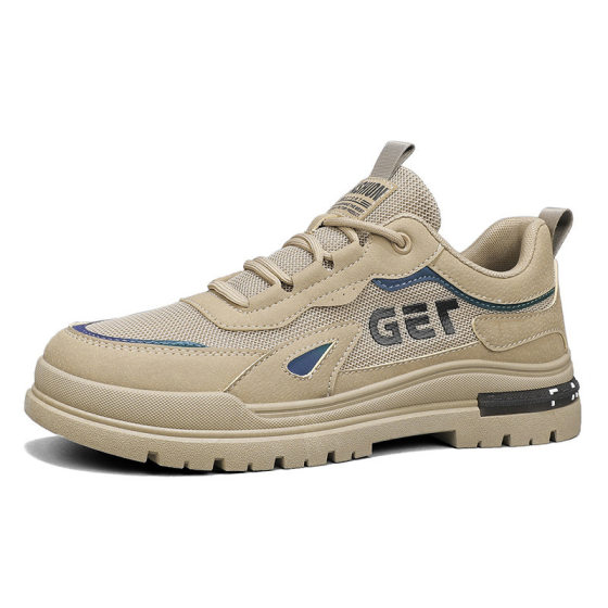 Summer Men's Shoes New Breathable Labor Protection Shoes Men's Trendy All-match Workwear Shoes Non-slip sneaker Casual Board Shoes for Men