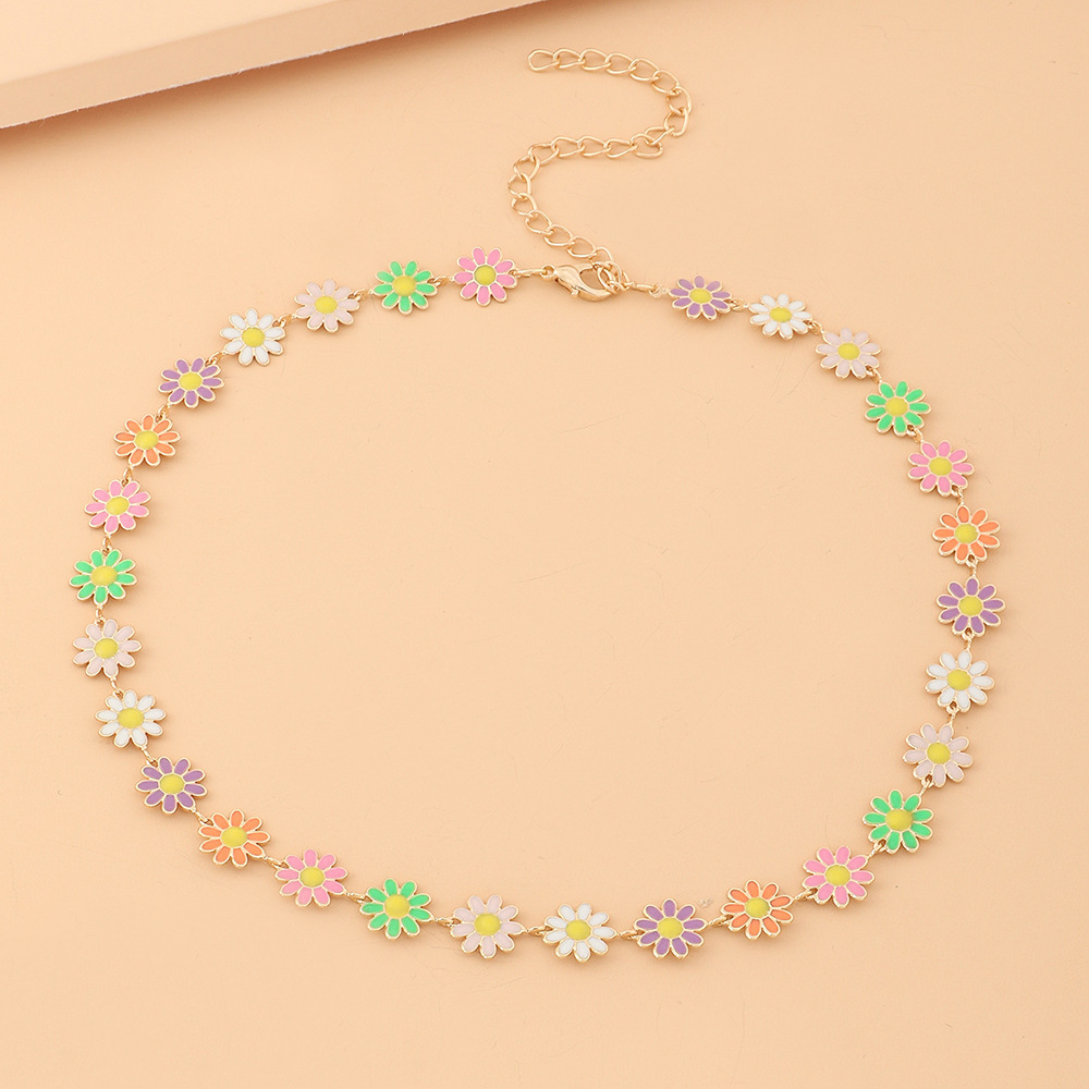 Women's Gender Plating Design Simple Style Flower Alloy Plating Women's Bracelets Necklace