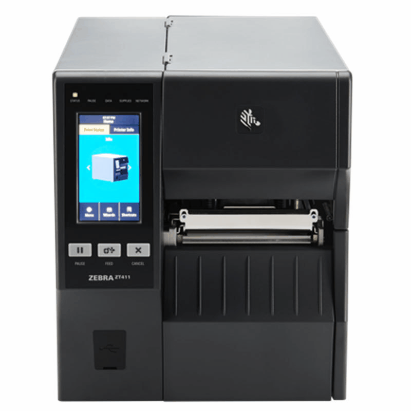 ZEBRA彩色触摸屏斑马4英寸工业标签机不干胶条码标签打印机ZT411