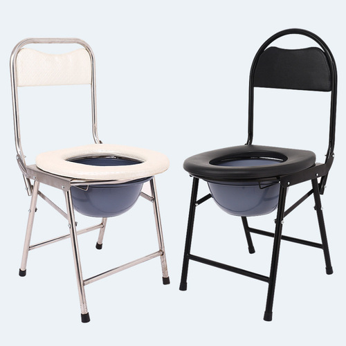 Foldable toilet seat anti-slip sturdy thick stainless steel bath toilet chair for the elderly, pregnant women, disabled people