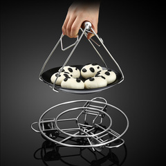 304 Thickened Stainless Steel Extendable Steamer Rack Household Triangle Pot Rack Drainage Rack Steaming Rack Folding Rack Water-Proof Storage Rack 