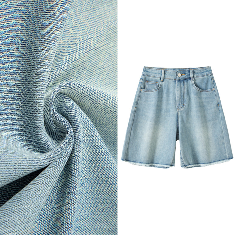 Trendy European and American Style Women's Jeans 2025 Summer New Loose Frayed Edge Slimming Wide-Leg Shorts for Women