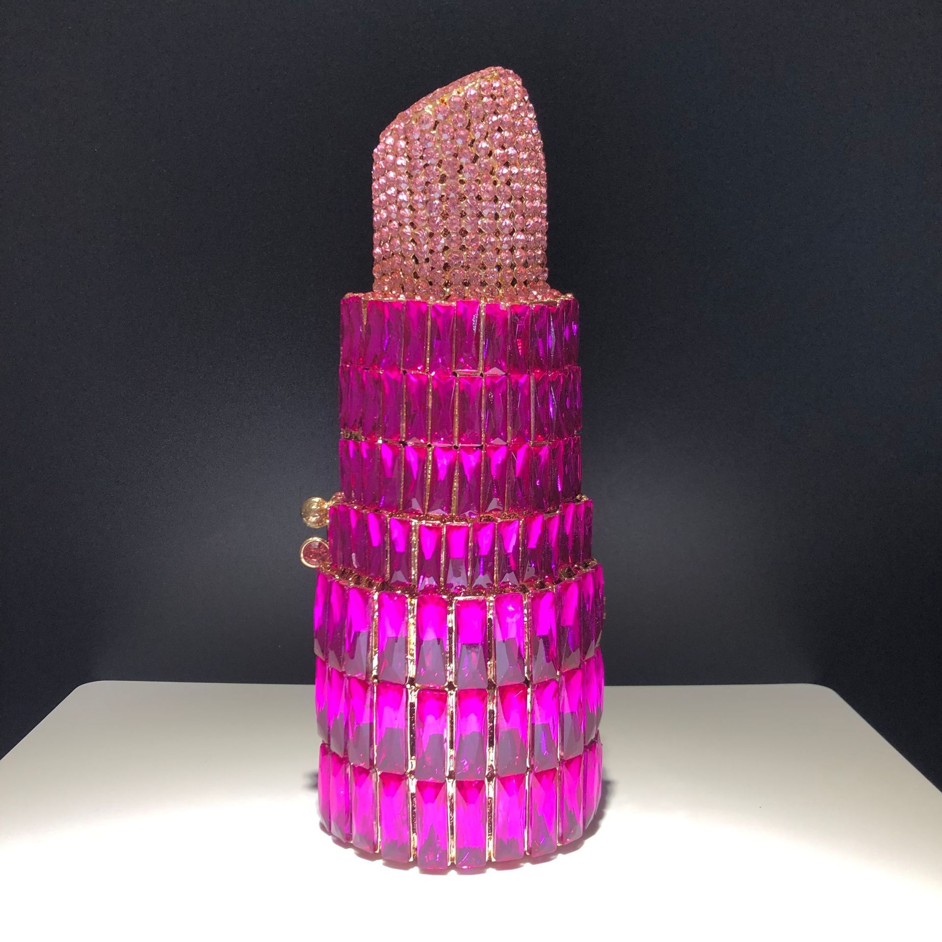 Crystal clutch transfronterizo nuevo lápiz labial bolso de cena de diamantes Europa y América banquete lleno de diamantes bolso de mano de mujer