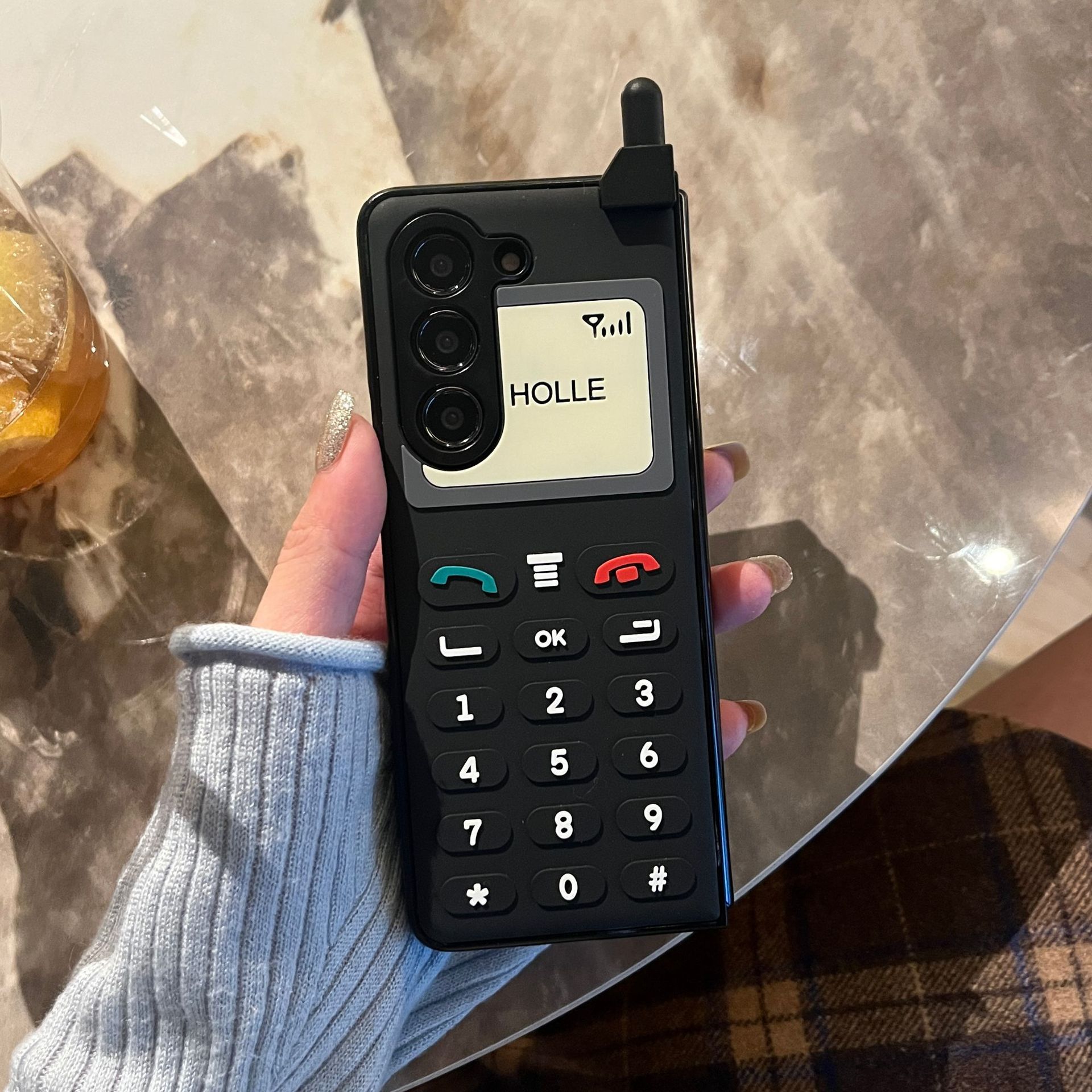 适用三星GalaxyZFold7折叠屏复古浮雕大哥大Zflip7个性5/6手机壳
