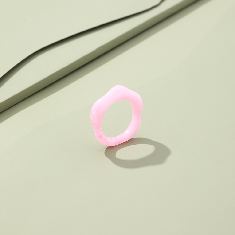 fashion transparent resin pentagon ring wholesale Nihaojewelry
