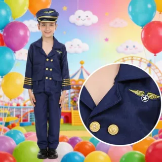 跨境热销新款万圣节飞行员航天员机长cos服装角色扮演服厂家直供
