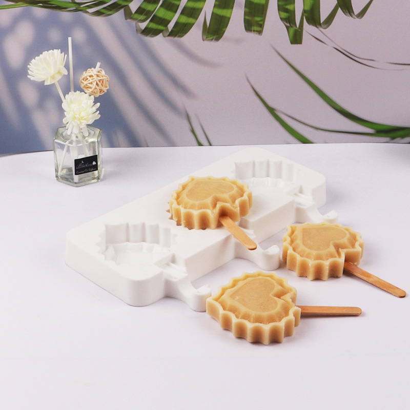 Nuevo molde de helado 3-pieza amor helado paleta molde de silicona Amazon en stock haciendo molde de paleta