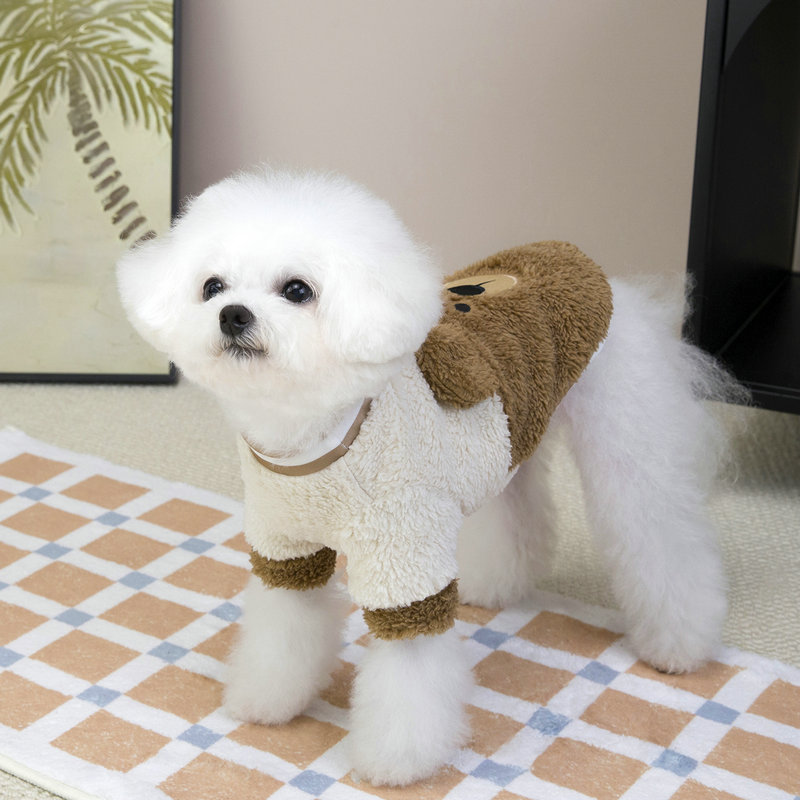 狗狗衣服拉环绒衣秋冬季新款宠物服装猫咪小型犬25抚摸熊绒衣|undefined