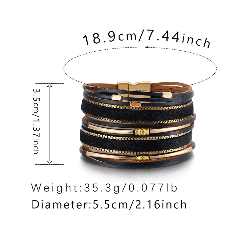 Bohemian Geometric Pu Leather Braid Womenu0027S Bracelets