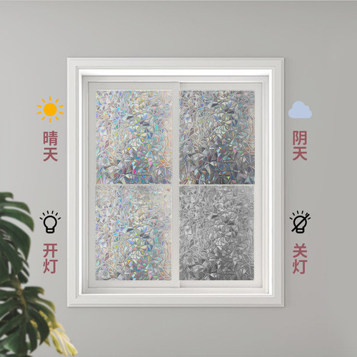 Shangpinjiayuan light-transmitting translucent film aluminized cat eye mask color 3D laser electrostatic glass film glue-free glass sticker