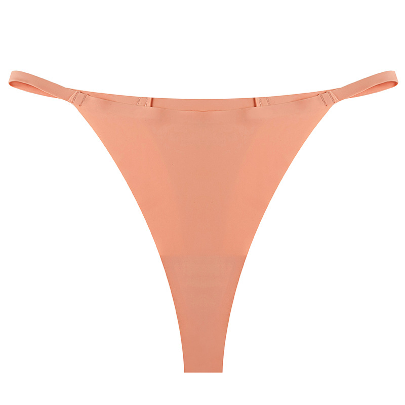Ropa interior deportiva de suministro transfronterizo de una pieza T pantalones de seda de hielo transpirable de secado rápido de cintura baja sin costuras sexy Correa delgada Tanga