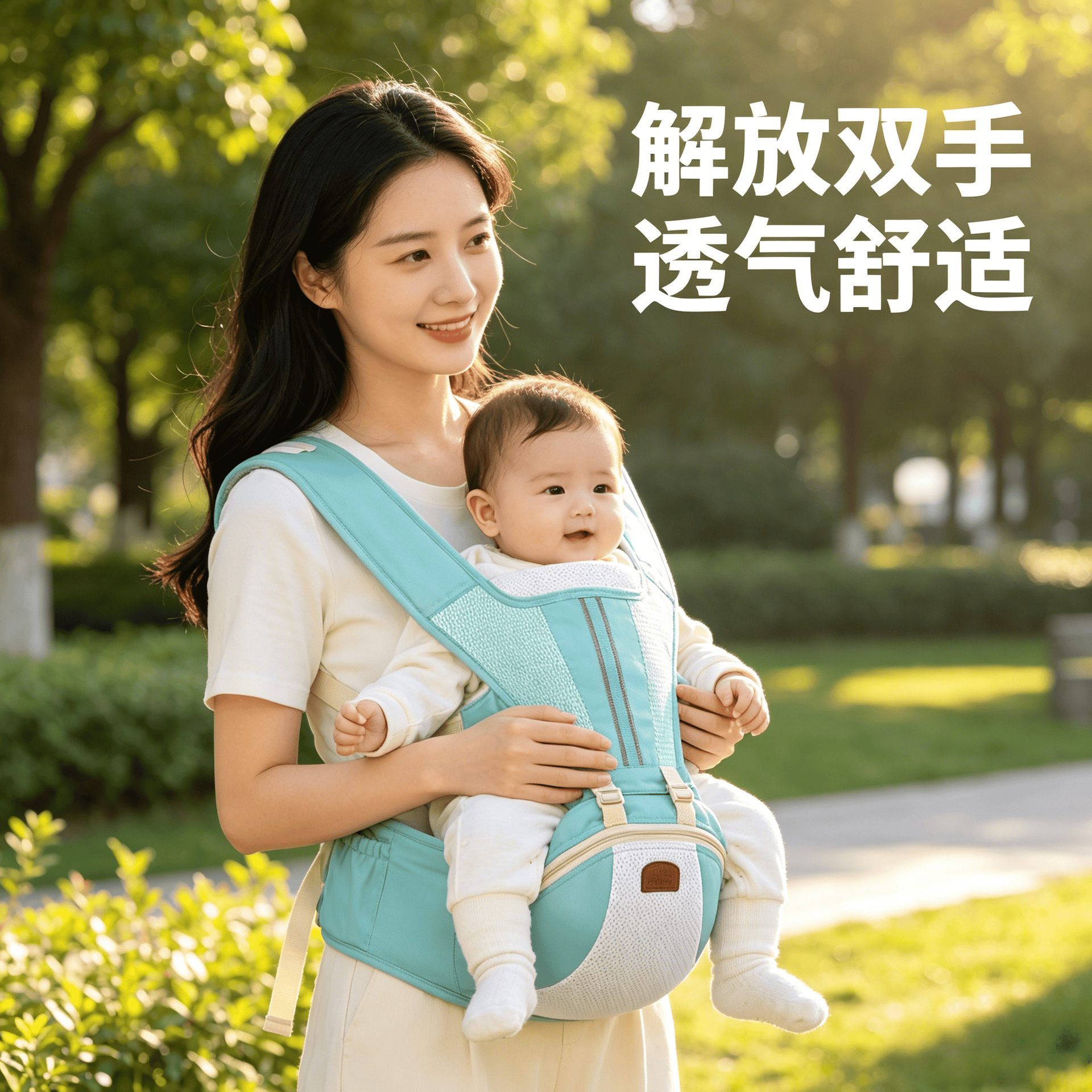 아기 외출을위한 여름 아기 스트랩 허리 의자 간단한 전면 및 후면 이중 용도 다기능 보관 벨트 베이비 스파클