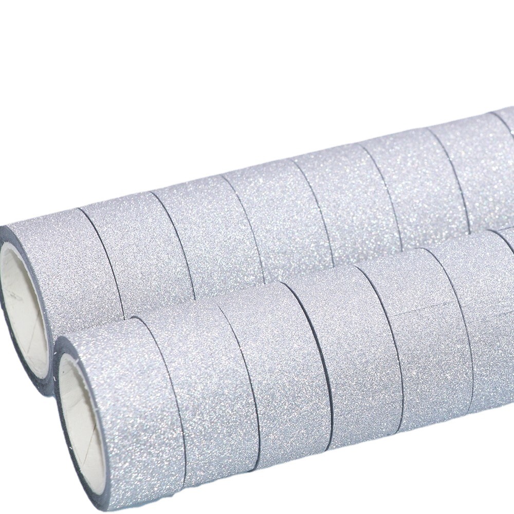 Factory supply pure white silver powder small tube glitter powder tape creative decoration Halloween gold powder tape wholesale