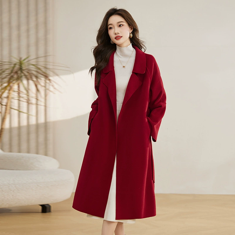 2023 Новое плюшевое ленивое пальто средней длины, двустороннее шерстяное пальто, женское модный элегантный стиль