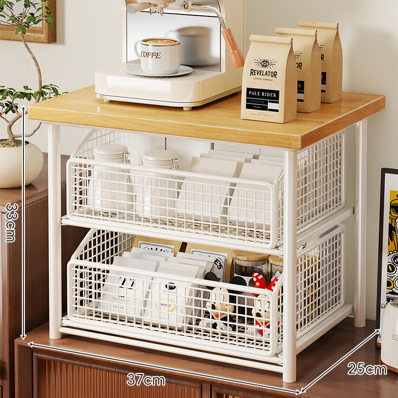 Estante de Mesa para Cafetera de Hierro, Multifuncional y Deslizable, para Cocina y Cafetería