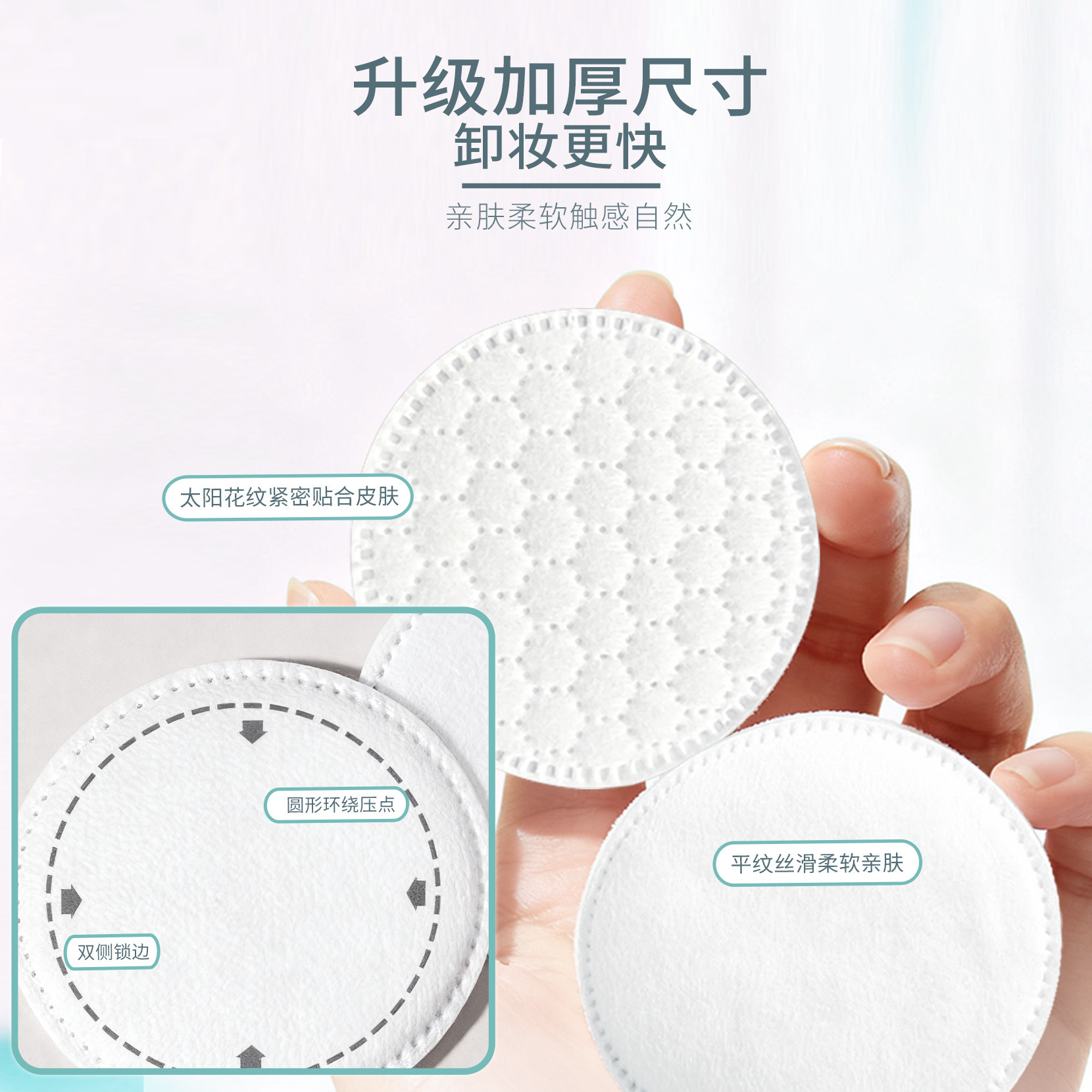 Comercio exterior transfronterizo desechable algodón grueso algodón redondo algodón grueso 5.8CM envasado en inglés