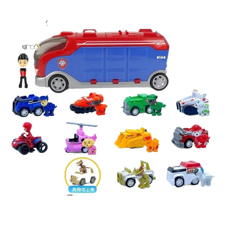 Juego de juguetes del equipo Wang Wang, juego completo, perro deformado, equipo de Wangwang, equipo de regreso a la torre de vigilancia de la sede de la patrulla