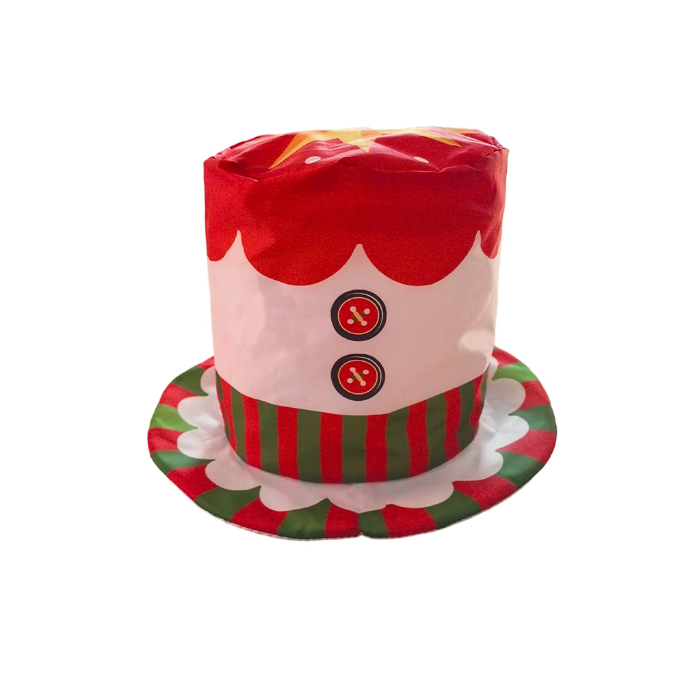 Nuevo sombrero de Navidad transfronterizo de EE.UU. Tío Sam sombrero navideño accesorios de decoración de dibujos animados para niños sombrero alto sombrero superior image 34