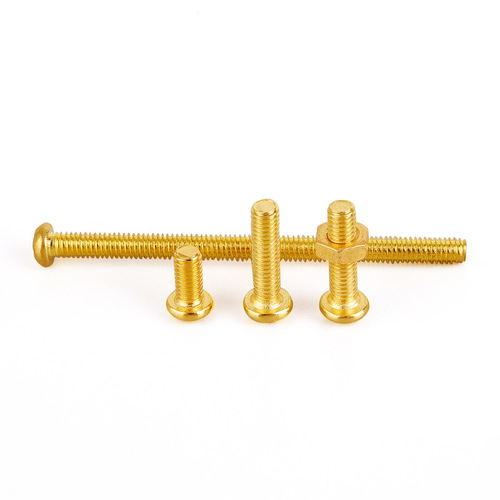 Electrophoretic gold-plated electrophoretic gold screws Imitation gold-plated copper-colored semi-round head cross machine wire screws and screw rods
