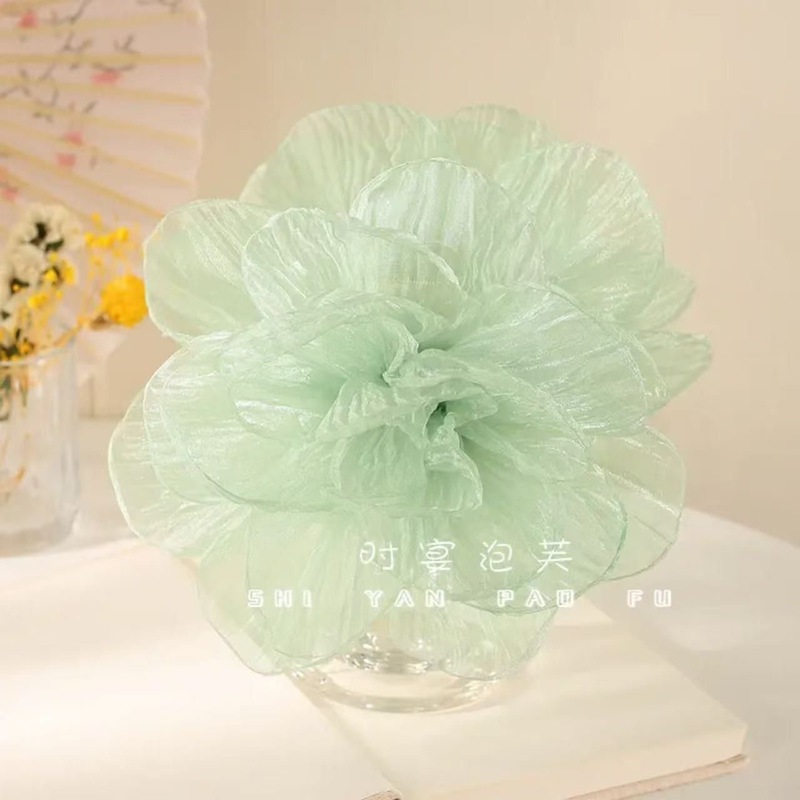 【芳华】抓夹仙气网纱花朵发夹原创设计气质发饰优雅百搭鲨鱼夹女|undefined