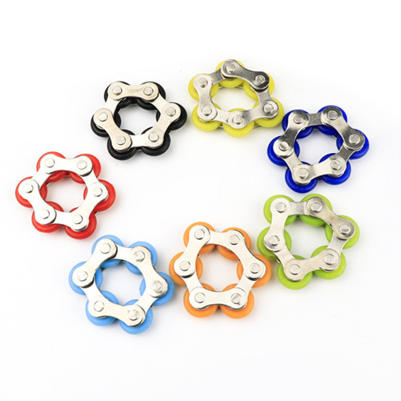 Cross-border bicycle decompression chain six-section iron chain multiple deformation relieving pressure vent toys Fidgetcube