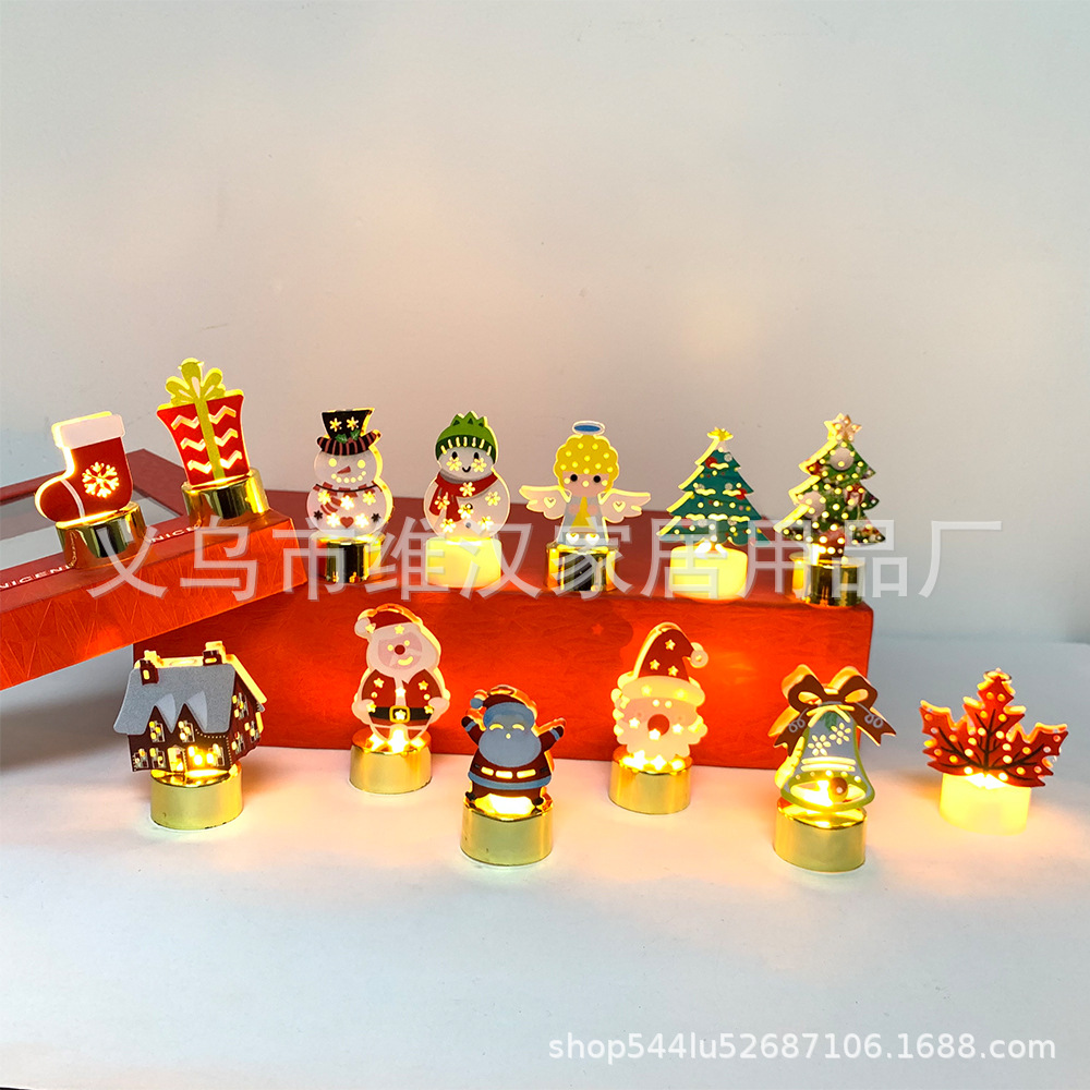 Vela Electrónica LED de Navidad de Hierro con Luz Cálida para Decoración de Noche image 4